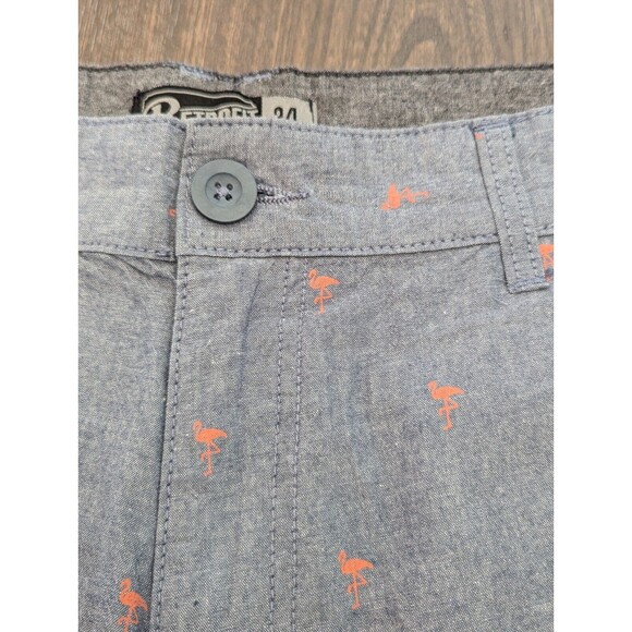 RETROFIT Brand MFG Chino Shorts Mens 34 Steel Blue Pink Flamingos Golf Miami - Picture 3 of 5